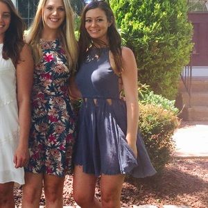 Free People blue gauze cutout sundress